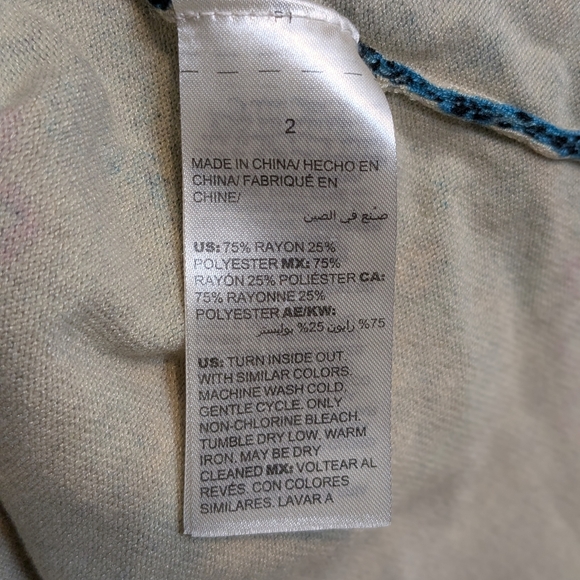 Chico's Sweater Pullover 2 LG Paisley Floral LS Top Green Brown Boho Artsy Comfy - Picture 12 of 12